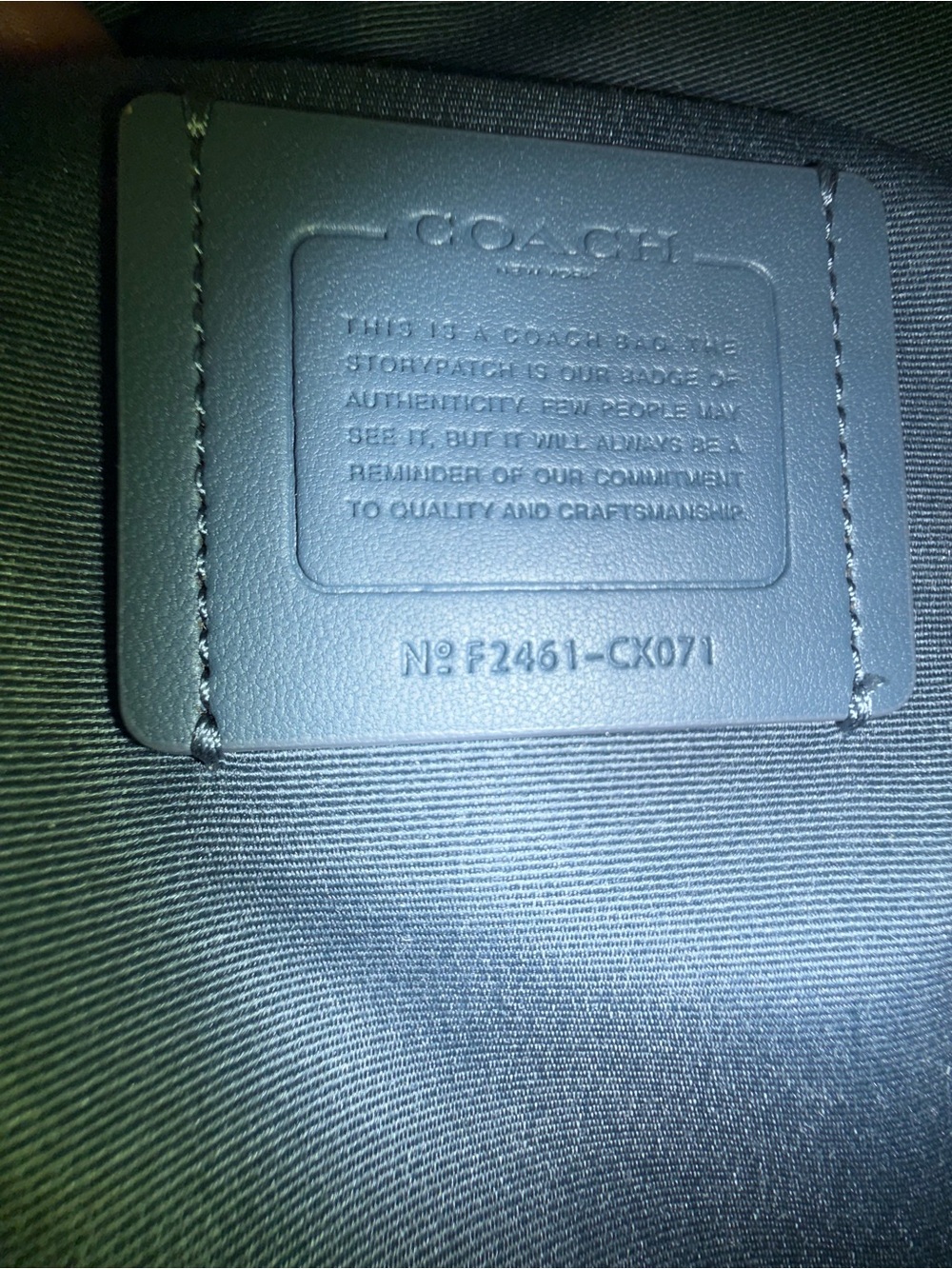 COACH Racer Sling Pack In Smooth Leather in Dark Denim Blue with Silver Hardware - Picture 11 of 14